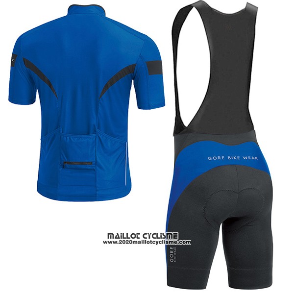 2017 Maillot Ciclismo Gore Bike Wear Power Bleu Manches Courtes et Cuissard